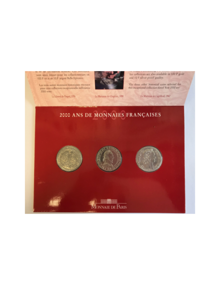 FRANCE - 3 Coffrets BU 2000 - 200 ANS DE MONNAIES FRANCAISES // BU