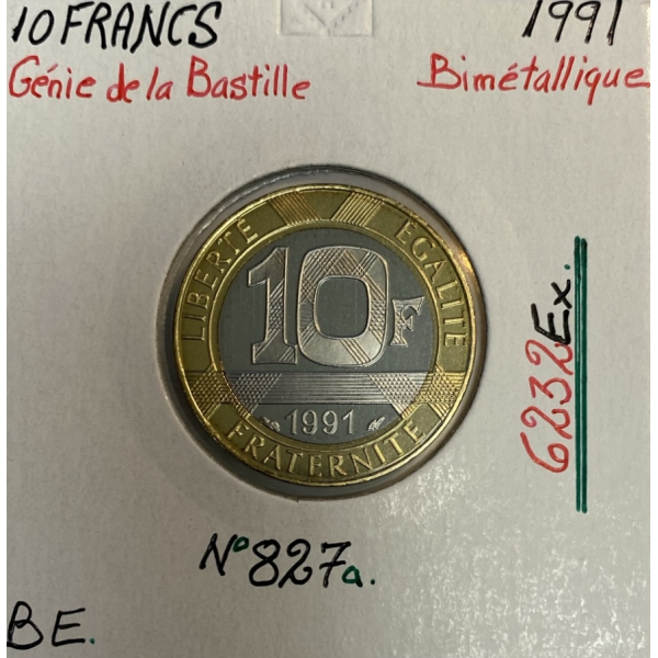 10 FRANCS GENIE DE LA BASTILLE - 1991...