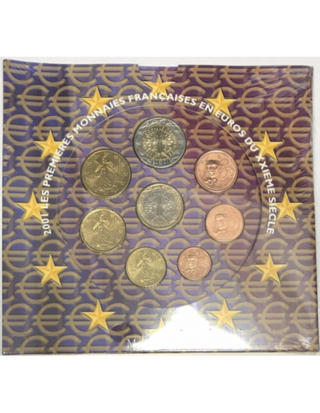 France - Coffret BRILLANT UNIVERSEL 2001 - Série officielle et complète des Euro