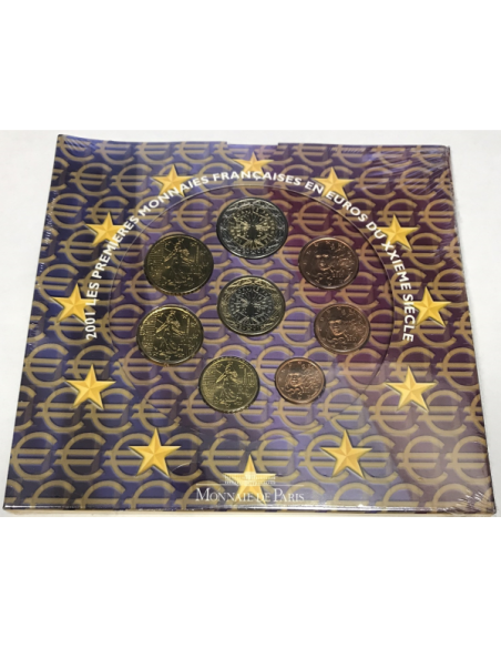France - Coffret BRILLANT UNIVERSEL 2001 - Série officielle et complète des Euro