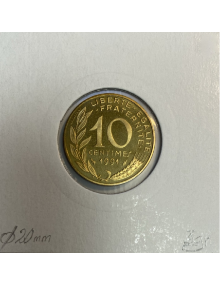 10 CENTIMES MARIANNE - 1991 - Pièce de Monnaie en Bronze-Alu (BE)