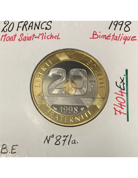 20 FRANCS MONT SAINT-MICHEL - 1998 - Monnaie Bimétalique // BE