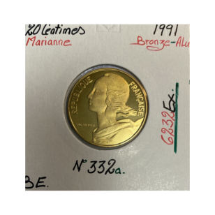 20 CENTIMES MARIANNE - 1991 - Pièce de Monnaie en...