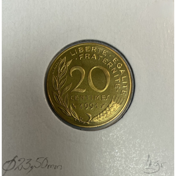 20 CENTIMES MARIANNE - 1991 - Pièce...