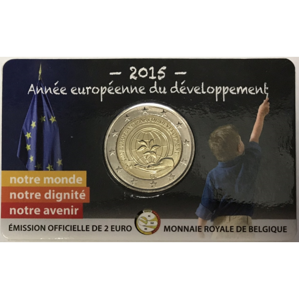 BELGIQUE - 2 EURO 2015 - ANNEE DU DEVELOPPEMENT // COIN CARD