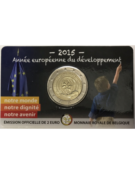 BELGIQUE - 2 EURO 2015 - ANNEE DU DEVELOPPEMENT // COIN CARD