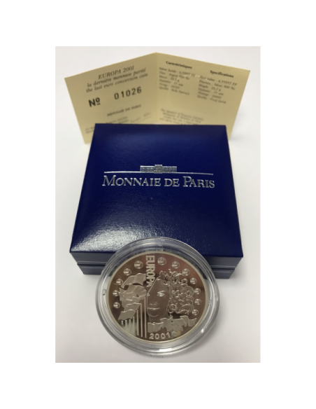 FRANCE - 6,55957 FRANCS (2001) EUROPA dernière monnaie parité // COFFRET BE