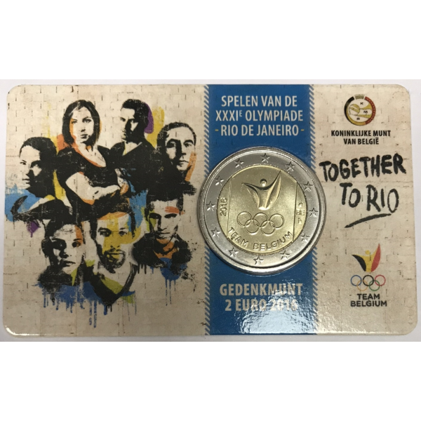 BELGIQUE - 2 EURO 2016 - JEUX OLYMPIQUES D'ETE RIO // COIN CARD