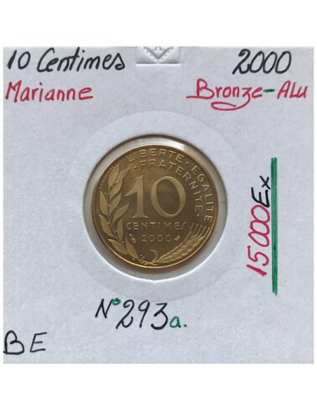 10 CENTIMES MARIANNE - 2000 - Pièce de Monnaie en Bronze-Alu - BE