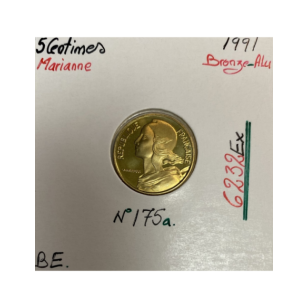 5 CENTIMES MARIANNE - 1991 - Pièce de Monnaie en...