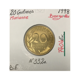 20 CENTIMES MARIANNE - 1998 - Pièce de Monnaie en...