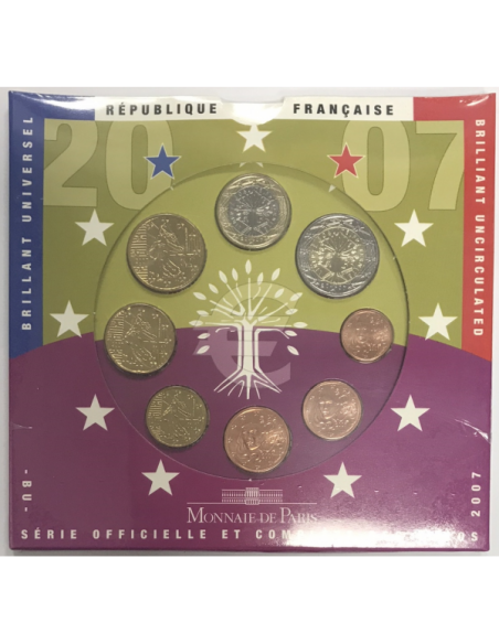 France - Coffret BRILLANT UNIVERSEL 2007 - Série officielle et complète des Euro