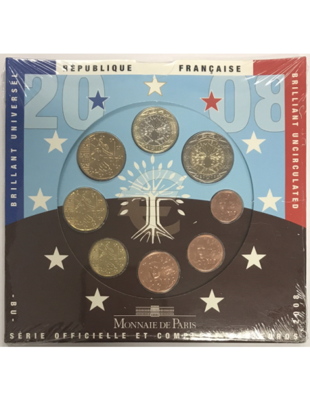 France - Coffret BRILLANT UNIVERSEL 2008 - Série officielle et complète des Euro