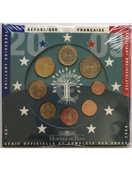 France - Coffret BRILLANT UNIVERSEL 2009 - Série officielle et complète des Euro