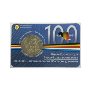BELGIQUE - 2 EURO 2021 - UNION ECONOMIQUE // COIN CARD