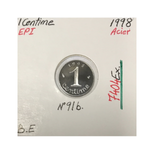 1 CENTIME EPI - 1998 - Pièce de monnaie en Acier // BE