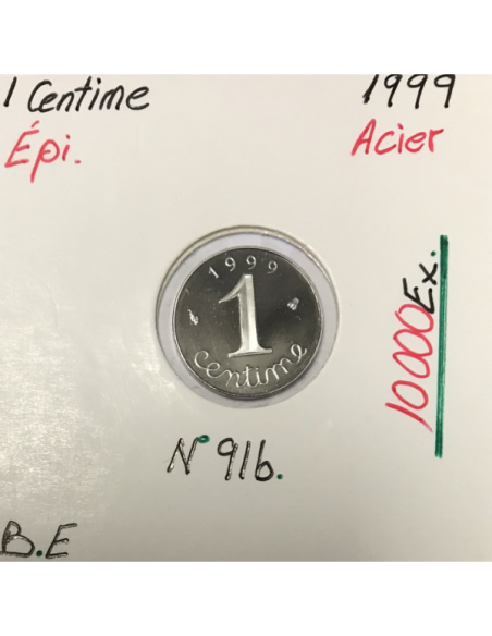 1 CENTIME EPI - 1999 - Pièce de monnaie en Acier // BE