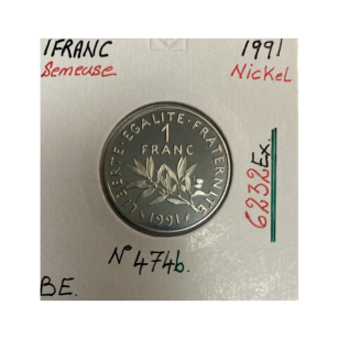1 FRANC SEMEUSE - 1991 - Pièce de Monnaie en Nickel // BE