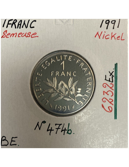 1 FRANC SEMEUSE - 1991 - Pièce de Monnaie en Nickel // BE