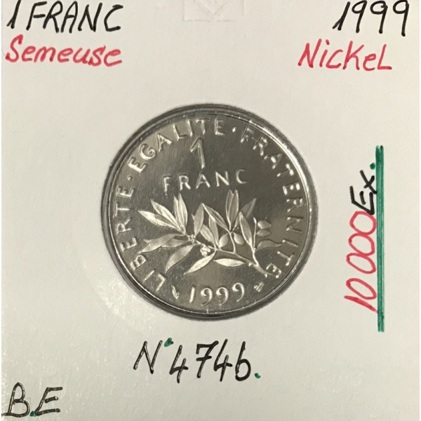 1 FRANC SEMEUSE - 1999 - Pièce de Monnaie en Nickel // BE