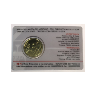 VATICAN - 50 CENTIMES D'EURO 2014 - PAPE FRANCOIS // COIN... 2