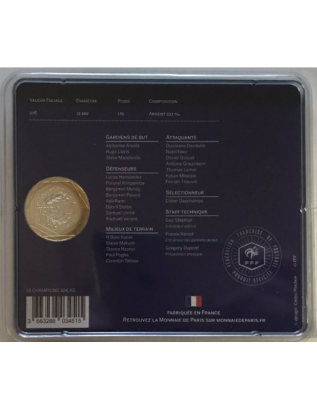 France - Coffret Brillant Universel 2018 - 10 EURO - CHAMPIONS DU MONDE