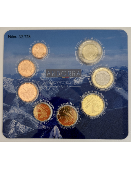 ANDORRE - Coffret Brillant Universel 2014 - Série officielle des Euro en BU