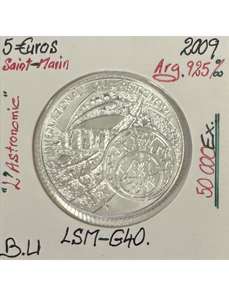 SAINT-MARIN - 5 Euro Commémorative 2009 - L'ASTRONOMIE // Qualité : BU
