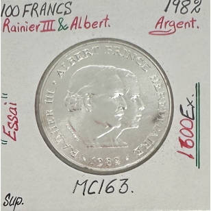 MONACO - 100 FRANCS 1982 (Rainier III et Albert) Monnaie...