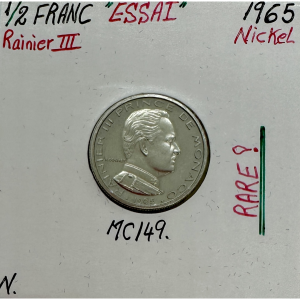 MONACO - 1/2 FRANC 1965 (Rainier III)...