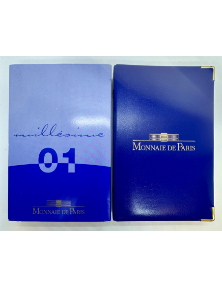 France - Coffret Belle Epreuve 2001 - Série des 8 pièces françaises en Euro (BE)