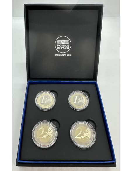 QUADRIPTYQUE (2 x 2 EURO + 2 x 1 EURO) 20 ANS DE L'EURO // BE 2022