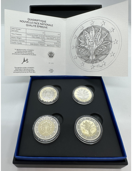 QUADRIPTYQUE (2 x 2 EURO + 2 x 1 EURO) 20 ANS DE L'EURO // BE 2022