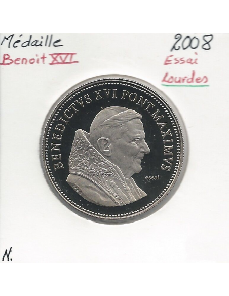MEDAILLE - PAPE BENOIT XVI - Lourdes 2008 // Qualité : NEUVE - ESSAI