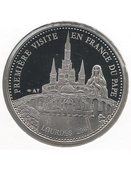 MEDAILLE (Essai) - PAPE BENOIT XVI (Visite en France - Lourdes) // Qualité : BE