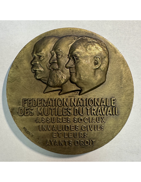 MEDAILLE Française - Cinquantenaire Fédération des Mutilés du Travail - 1971