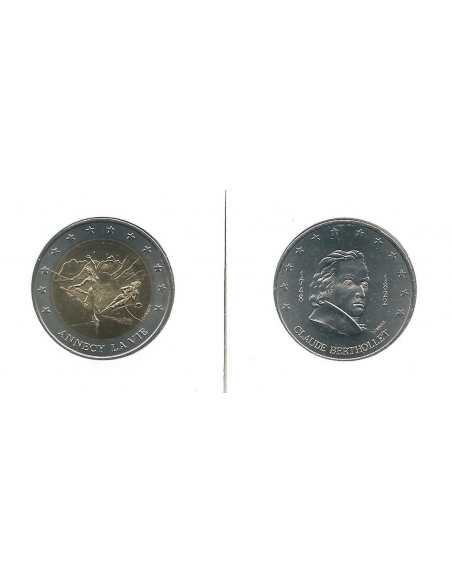 MEDAILLE JETON TOURISTIQUE X 2 - ANNECY 2€ + 10€ 1998 // Qualité : SUP