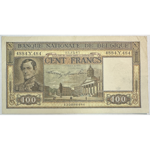 BELGIQUE - 100 FRANCS (23.12.1947)...