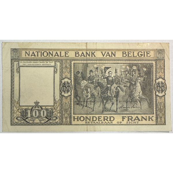 BELGIQUE - 100 FRANCS (23.12.1947)...