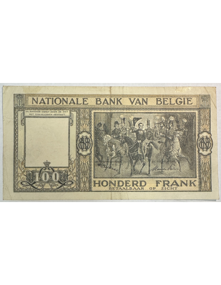 BELGIQUE - 100 FRANCS (23.12.1947) BILLET DE BANQUE // Qualité : TTB