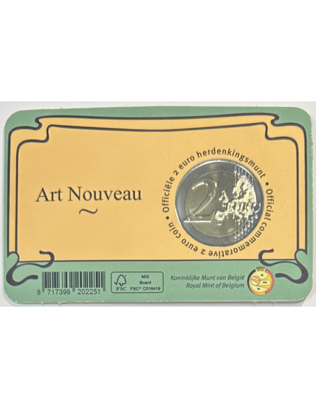 BELGIQUE - 2 EURO 2023 - ART NOUVEAU // COIN CARD
