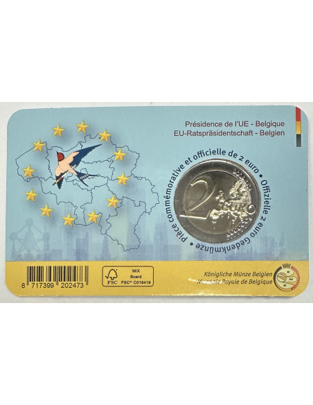 BELGIQUE - 2 EURO 2024 - PRESIDENCE DE L'UE // COIN CARD (NEERLANDAIS)