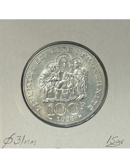 100 FRANCS COMMEMORATIVE (1996) Clovis - Monnaie en Argent // Qualité : TTB