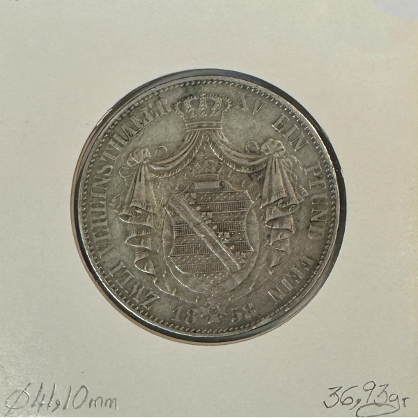 ALLEMAGNE (SAXE) 2 THALER (3-1/2...