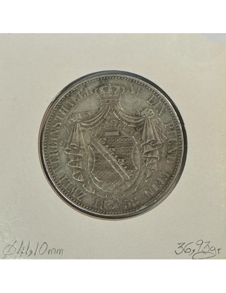 ALLEMAGNE (SAXE) 2 THALER (3-1/2 GULDEN) - 1858 F - Monnaie en Argent // TB