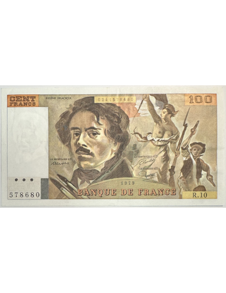 100 FRANCS DELACROIX (1979) R.10 - Billet de banque // Qualité : TTB+