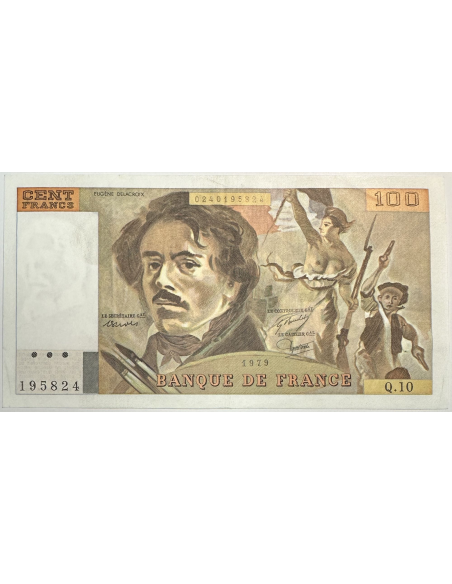 100 FRANCS DELACROIX (1979) Q.10 - Billet de banque // Qualité : TTB+