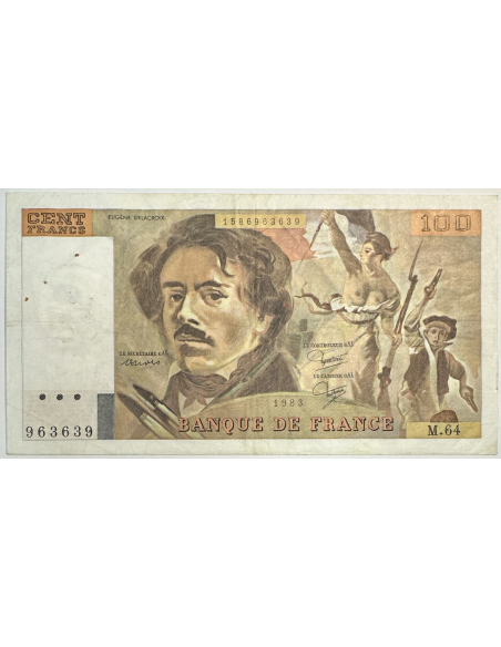 100 FRANCS DELACROIX (1983) M.64 - Billet de banque // Qualité : TB