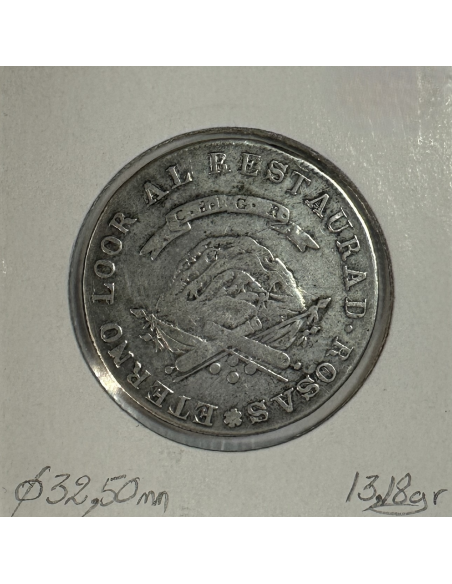 ARGENTINE - 4 REALES (1849 RB) Pièce de Monnaie en Argent // Qualité : TB