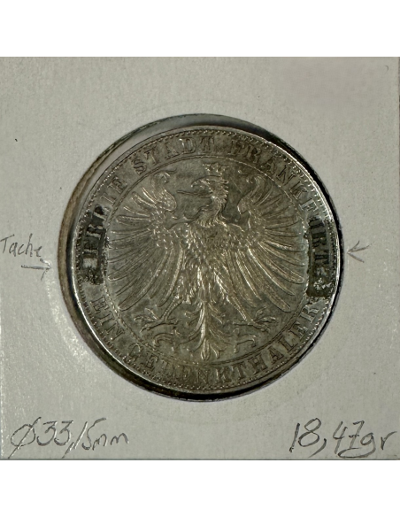 ALLEMAGNE (FRANKFORT) 1 THALER - 1863 - Pièce de Monnaie en Argent // TTB